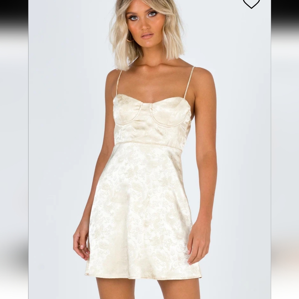Princess Polly Champagne Satin Slip Dress - Picture 12 of 13